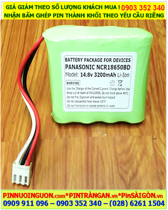 Panasonic NCR18650BD-14.8v-3200mAh, Pin sạc 14.8v Lithium NCR18650BD-3200mAh, Xuất xứ NHẬT